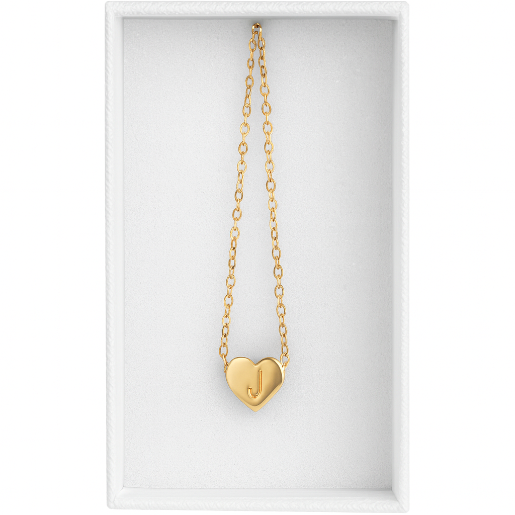 Initial Anklets with Heart Charm