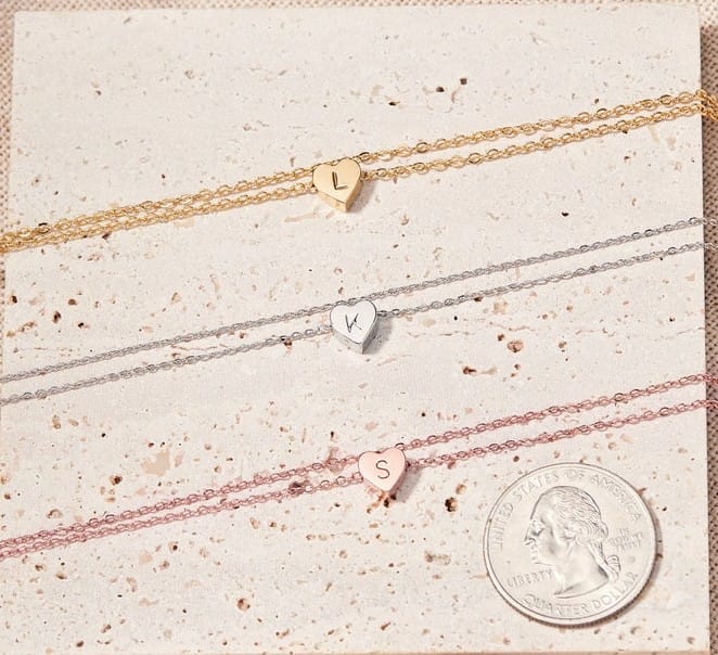 Initial Anklets with Heart Charm