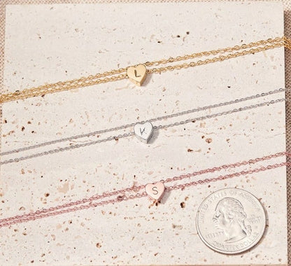 Initial Anklets with Heart Charm