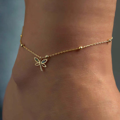 Dragon Fly Gold Anklet