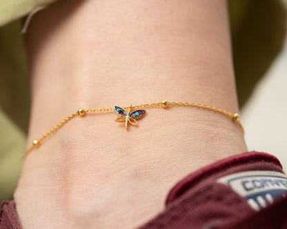 Dragon Fly Gold Anklet